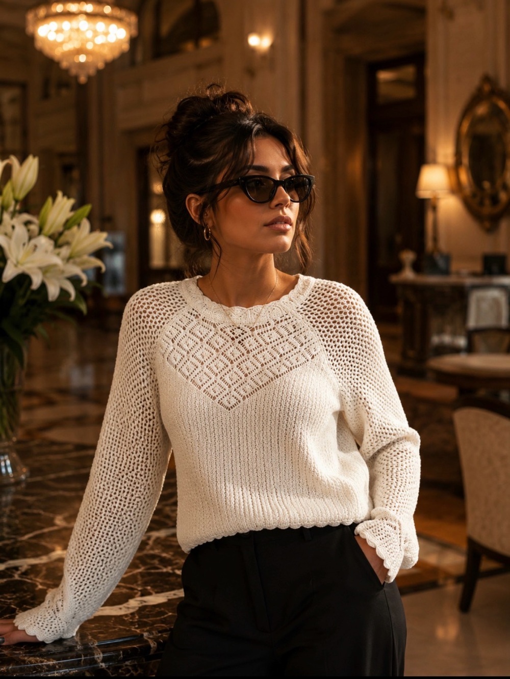 Sam Edelman Aura Mixed Stitch Sweater